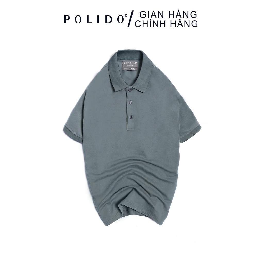 Áo Polo Nam CEFFYLO Màu Xám Vải Cotton 100% Co Giãn Form Slimfit Ôm Nhẹ Tôn Dáng