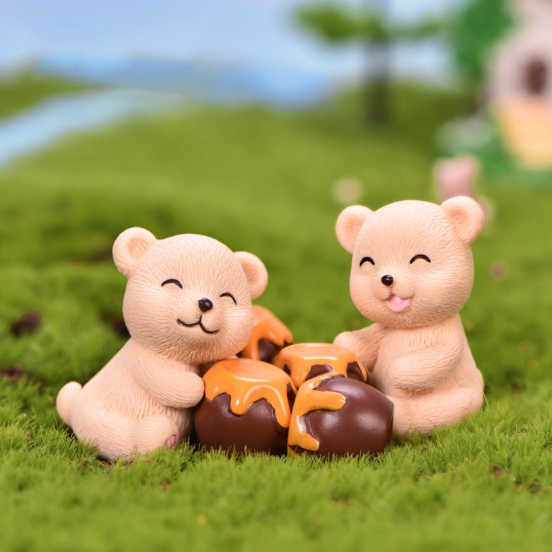 1 Đồ trang trí Con Gấu Mini Trang Trí Sân Vườn