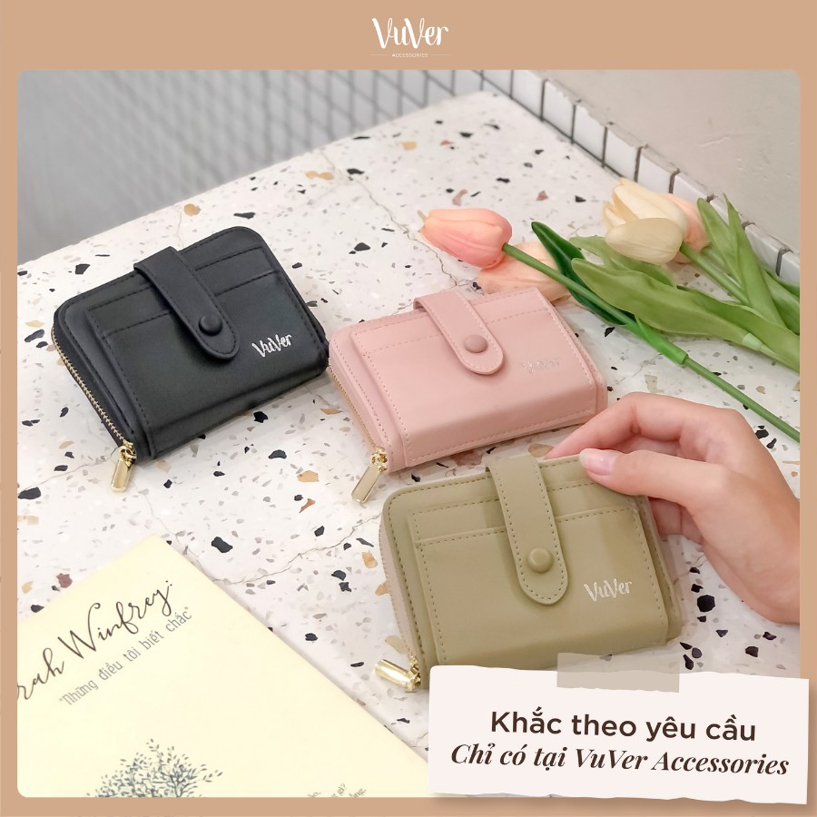 Ví da nhỏ đựng tiền mặt, thẻ tiện dụng khắc tên theo ý thích - Chemist Wallet - VuVer