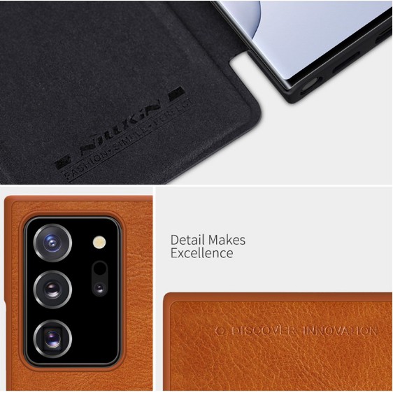 Bao da Samsung Galaxy Note 20 Ultra, Note 20 Ultra 5G Hiệu Nillkin QIN Chính hãng - Có ngăn để thẻ
