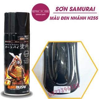 Sơn Samurai màu đen nhánh H255 - chai sơn xịt chuyên dụng dành cho sơn xe máy