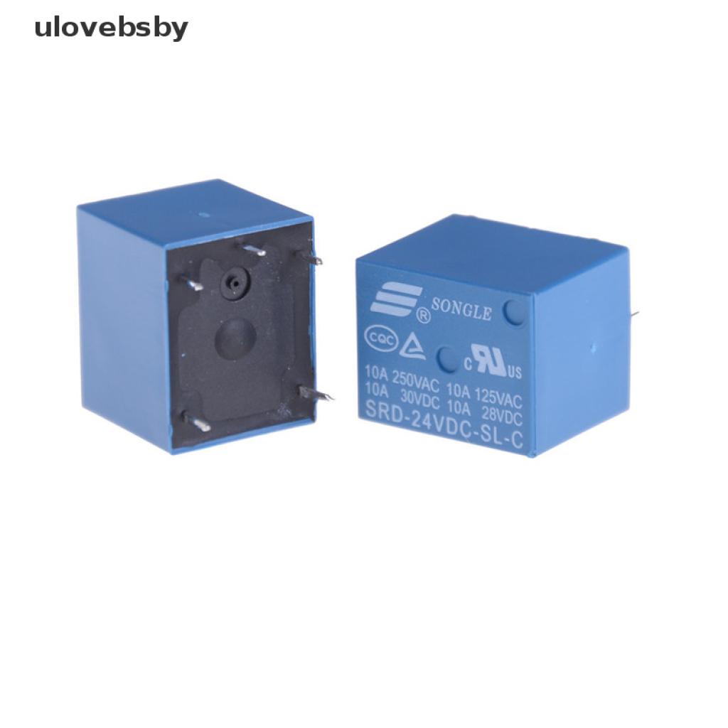 [ulovebsby] 10Pcs/set New SRD-24VDC-SL-C DC 24V Rating Coil SPDT Miniature Power Relay 5Pin [ulovebsby]