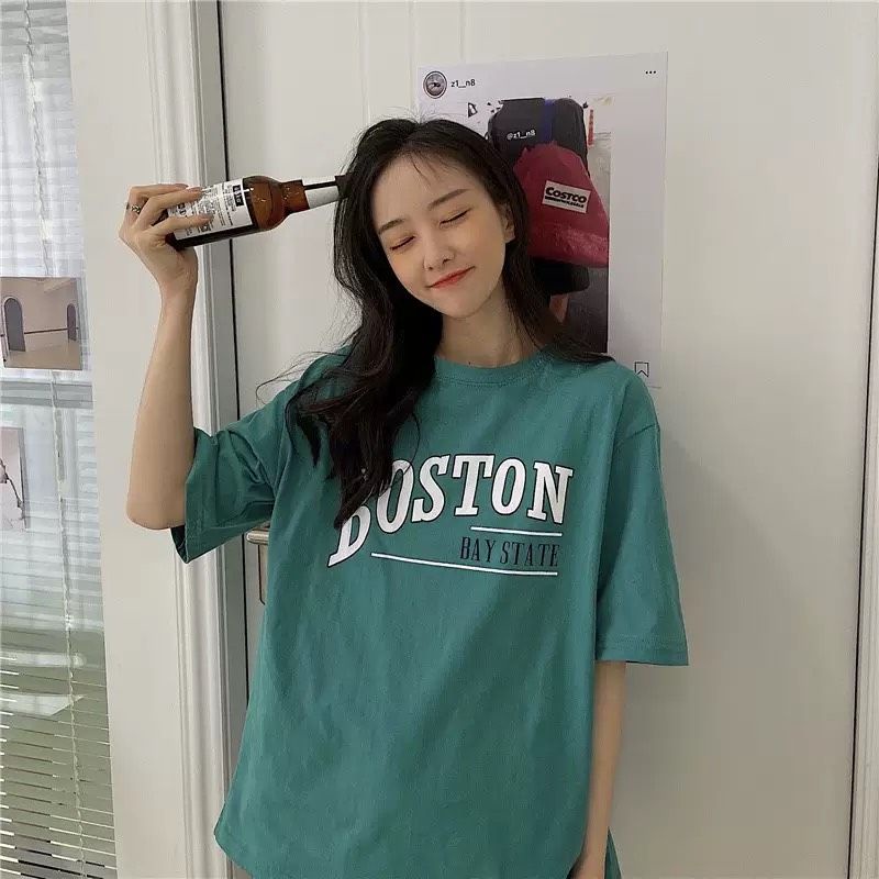 Áo thun tay lỡ unisex BOSTON