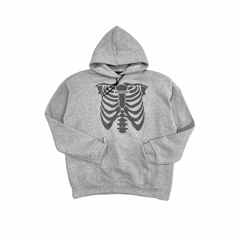 Áo hoodie local brand chính hãng, hoodie unisex form rộng Bone GRAY