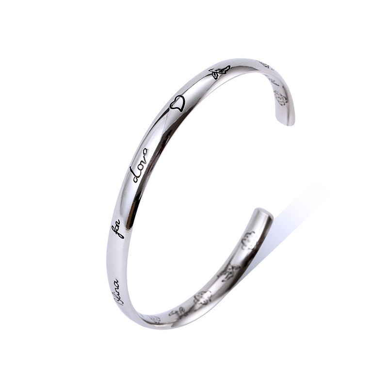 Vòng Tay Bằng Thép Titan Họa Tiết Hoa Và Chim Phong Cách Âu Mỹ Cho Cặp Đôi