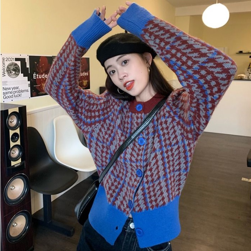 Áo Khoác Cardigan Dệt Kim Dáng Ngắn Thời Trang Thu Đông Dành Cho Nữ