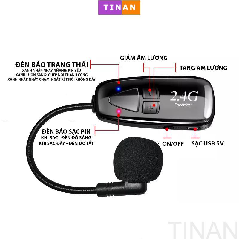 Micro Trợ Giảng Không Dây 2.4G TINAN G18, Dùng Được Cho Bộ Khuếch Đại Âm Thanh