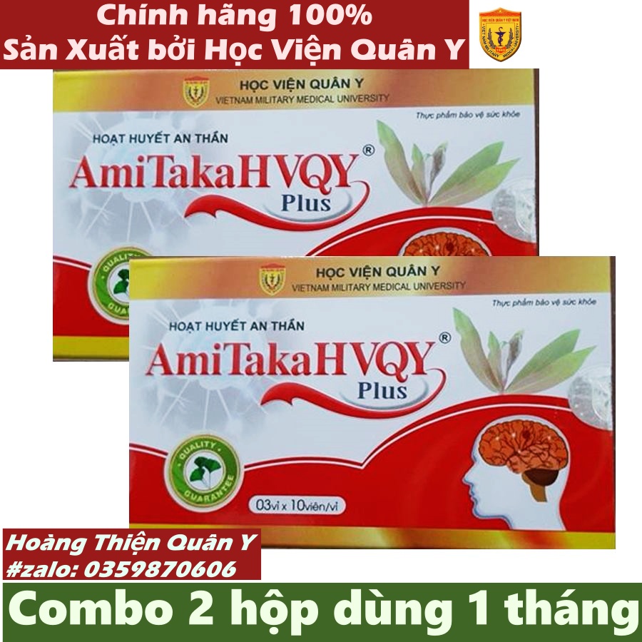 Combo 2 hộp Hoạt Huyết An Thần Amitaka Plus  - Học viện Quân Y