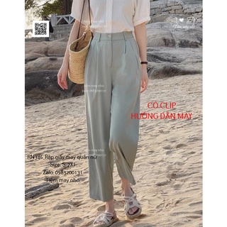 RN346_Rập giấy may quần ống rộng nữ