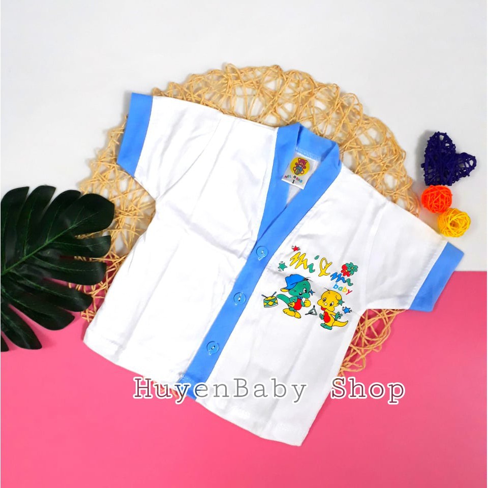 (Free ship) Bộ 5 áo sơ sinh tay ngắn màu trắng Hello Baby cho bé từ 3-11,3kg loại đẹp