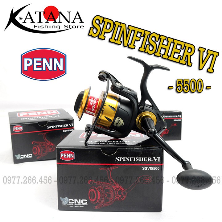 Máy Câu Cá PENN SPINFISHER VI 4500 - 5500 - 6500 - Bạo Lực, Chống Nước IPX5