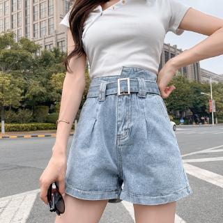 Quần Đùi Denim Ống Rộng Thời Trang Cho Nữ