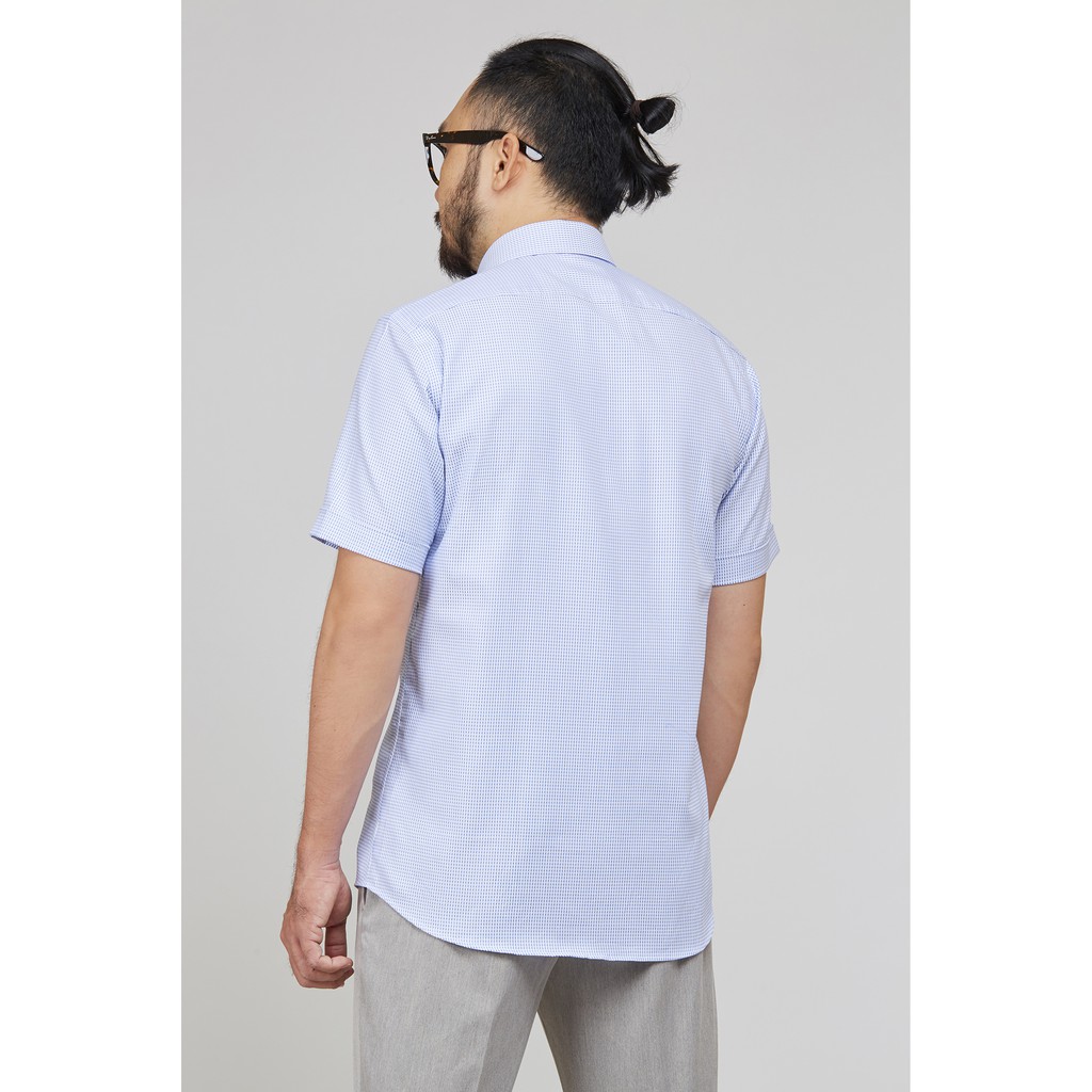 Áo sơ mi mattana xanh nhạt chấm bi Regular Fit MAM22190018101871