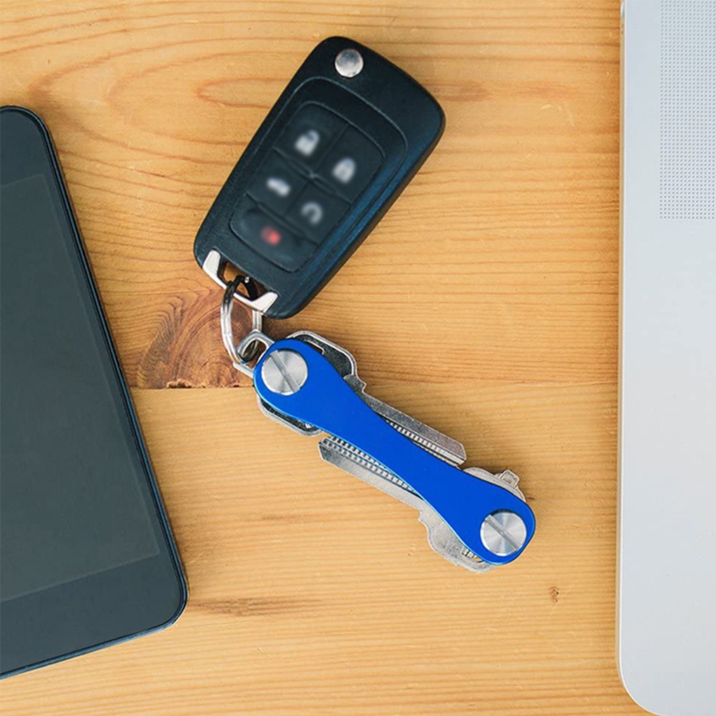 Car Keychain Metal Aluminum Alloy Key Holder Portable Pocket DIY Auto Key Ring Clip