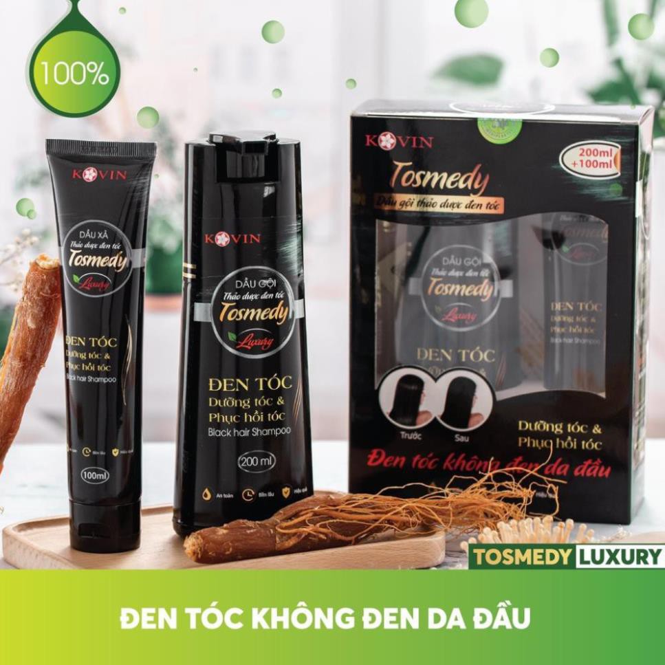 [HÀNG ĐỘC QUYỀN] Dầu gội thảo dược đen tóc TOSMEDY - Công ty CP Dược TW Mediplantex - Đen tóc chỉ sau 01 lần gội. | Thế Giới Skin Care