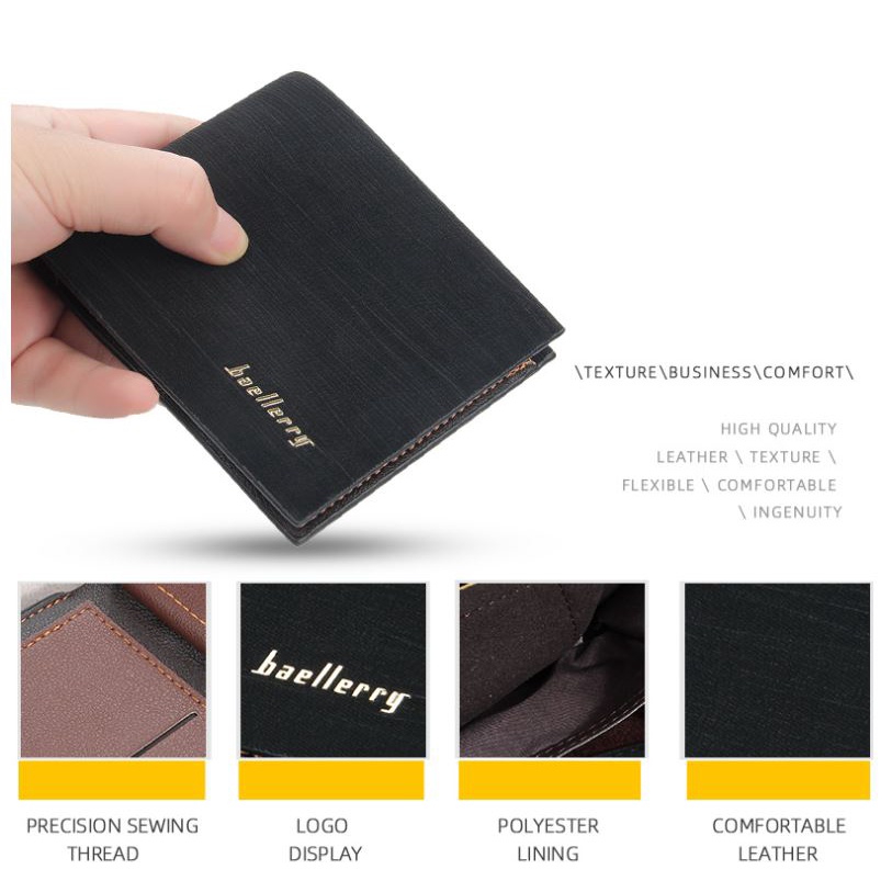Ví da nam Baellerry thời trang Cao cấp, Bóp nam cao cấp Baellerry đựng tiền và thẻ - VN16