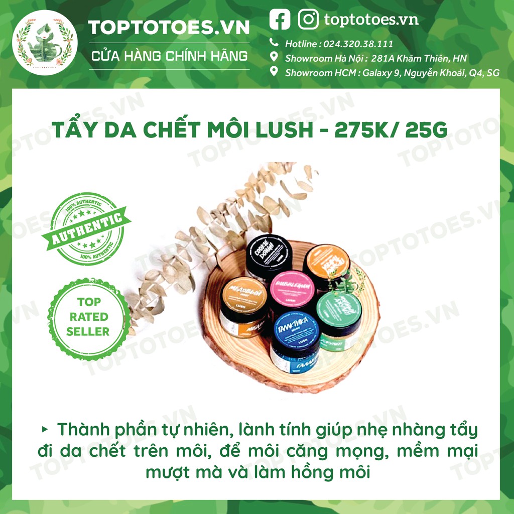Tẩy da chết môi Lush lành tính, làm hồng mịn môi
