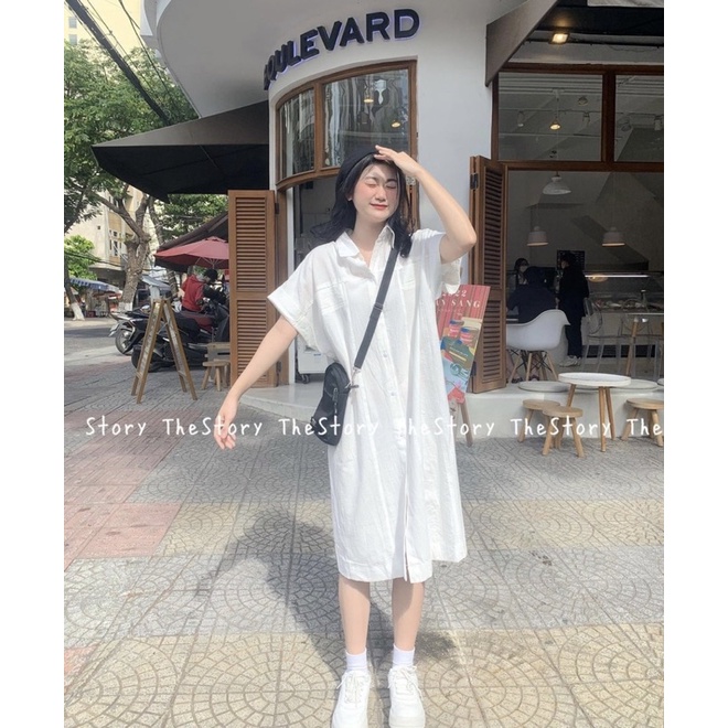 Váy sơ mi tay gập 1279