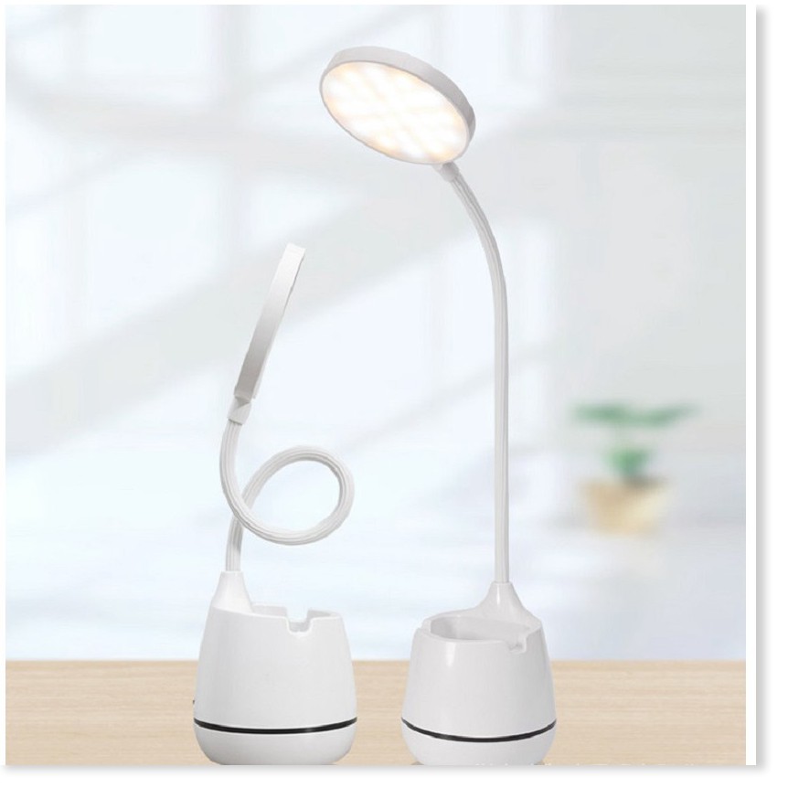 Đèn học SALE ️ Đèn led để bàn học sạc USB có hộp đựng bút 9498