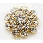 Set 5 nút áo bằng kim loại mạ vàng 100% 22mm đính đá pha lê sang trọng