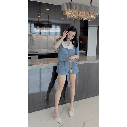 Sét áo cổ sen kèm quần siêu xinh,set đồ nữ đi chơi,đi du lịch siêu xinhcho bạn gái