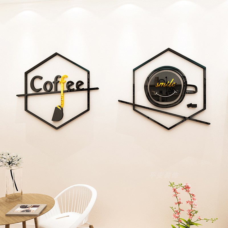 Tranh dán tường mica 3d decor khổ lớn trang trí quán cafe, trà chanh, tà tưa Nhiều Size - EPeBen