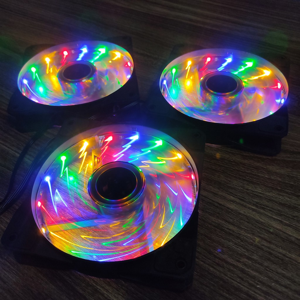 [Không cần Hub] Quạt Tản Nhiệt, Quạt Làm Mát Máy Tính, Fan Case Fan Led RGB 12cm, Cắm Trực Tiếp Chân Molex 4Pin