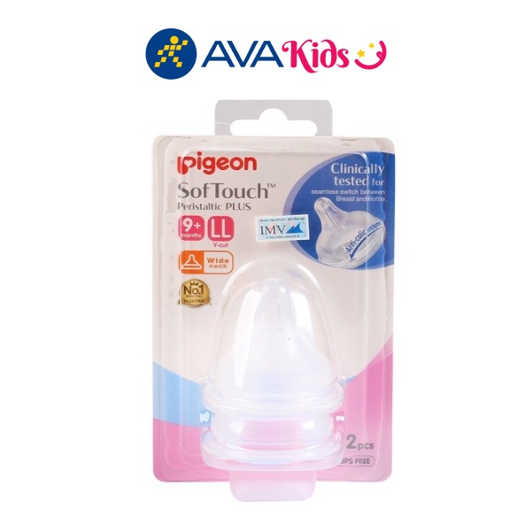 Núm ti silicone Pigeon Plus siêu mềm LL (hộp 2 cái)