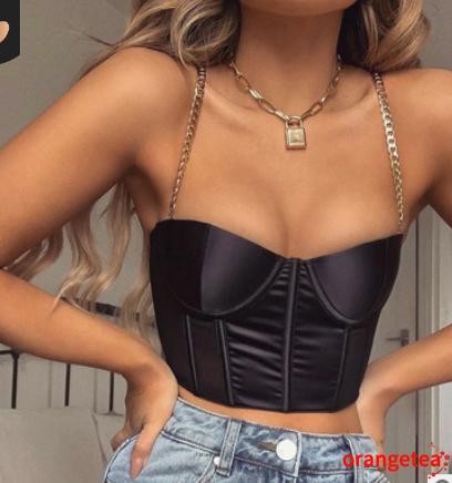 Áo Lửng Hai Dây Có Mút Đệm Quyến Rũ Dành Cho Nữ