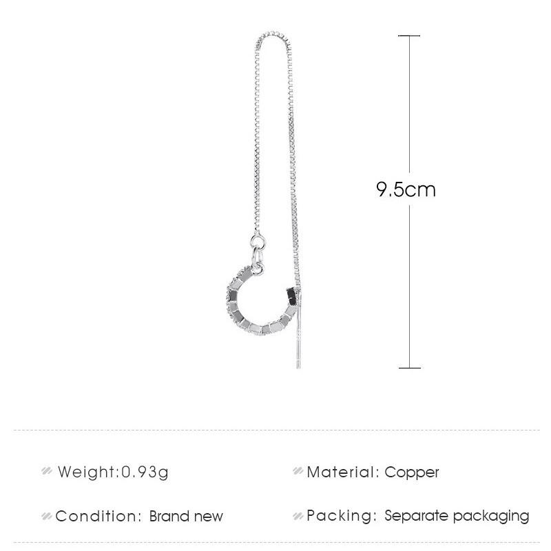 Bông Tai Hình Gợn Sóng Đính Đá Thời Trang Cho Nữ