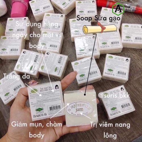 Xà Phòng Tắm Trắng Cám Gạo JAM Rice Milk Soap Trắng Da Sạch Mụn - 60gr