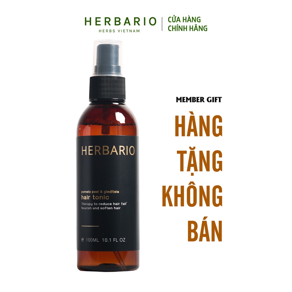 [HÀNG TẶNG KHÔNG BÁN] Nước dưỡng tóc tinh dầu Vỏ Bưởi và Bồ Kết Herbario 100ml kích thích mọc tóc, giảm rụng tóc