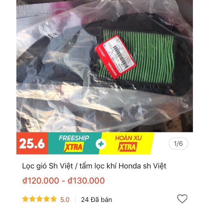 Lọc gió Honda chính hãng , lọc lead , air blade ,vision ,sh việt ,sh mode , vario