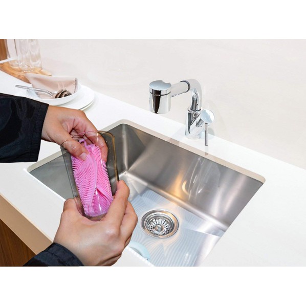 [Tặng móc treo] Miếng rửa bát silicon kháng khuẩn thay thế giẻ rửa bát bền bỉ tiện lợi