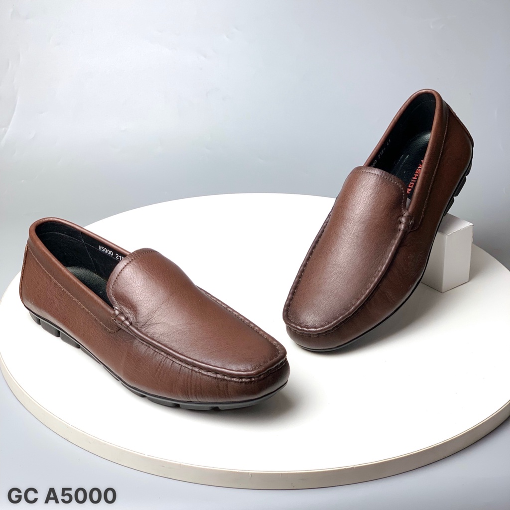Giày mọi nam BQ ❤️FREESHIP❤️ Giày nam dáng lười trơn đơn giản da bò đế đúc cao su GCA5000