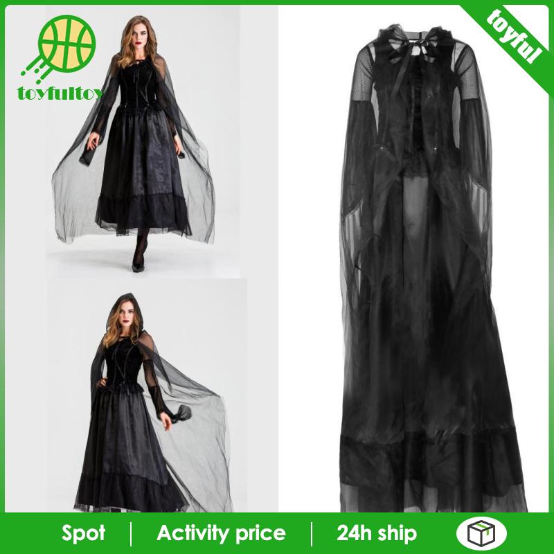 Đầm Dài Màu Đen Hóa Trang Phù Thủy Dành Cho Nữ