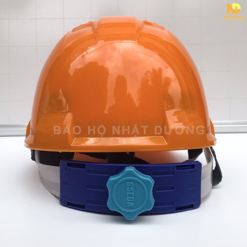 Mũ bảo hộ lao động màu cam khóa vặn lót xốp chống nóng HPS4, Nón bảo hộ lao động Nhật Dương