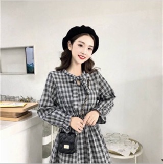 Đầm caro midi sọc