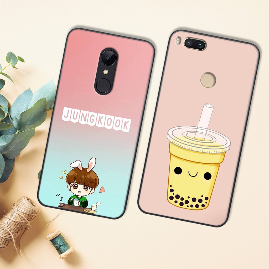 Ốp XIAOMI in hình TRÀ SỮA ĐÁNG YÊU cho máy XIAOMI Redmi Noten 4/4x-Redmi 5 Plus-Mi Note 5/5 Pro/6-Mi A1/A2