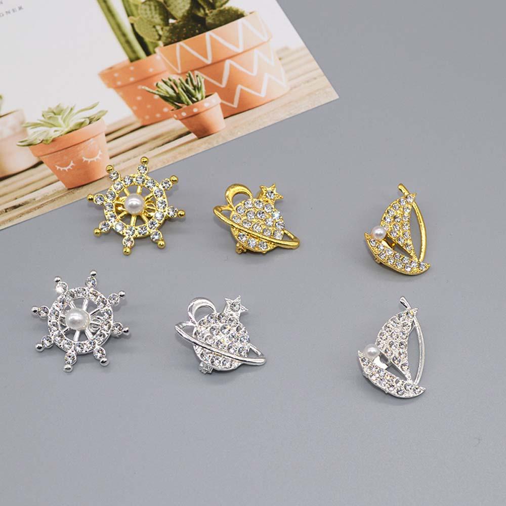 JARRED Trâm Cài Áo Hình Con Tàu Đính Đá Thời Trang Hàn Quốc