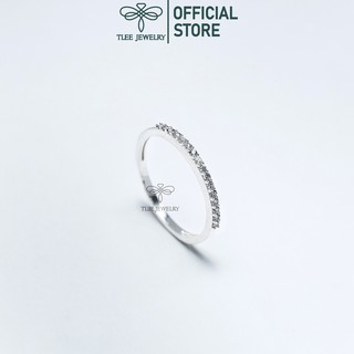 Nhẫn bạc nữ,nhẫn một hàng đá Tlee bạc nguyên chất - TleeSilver