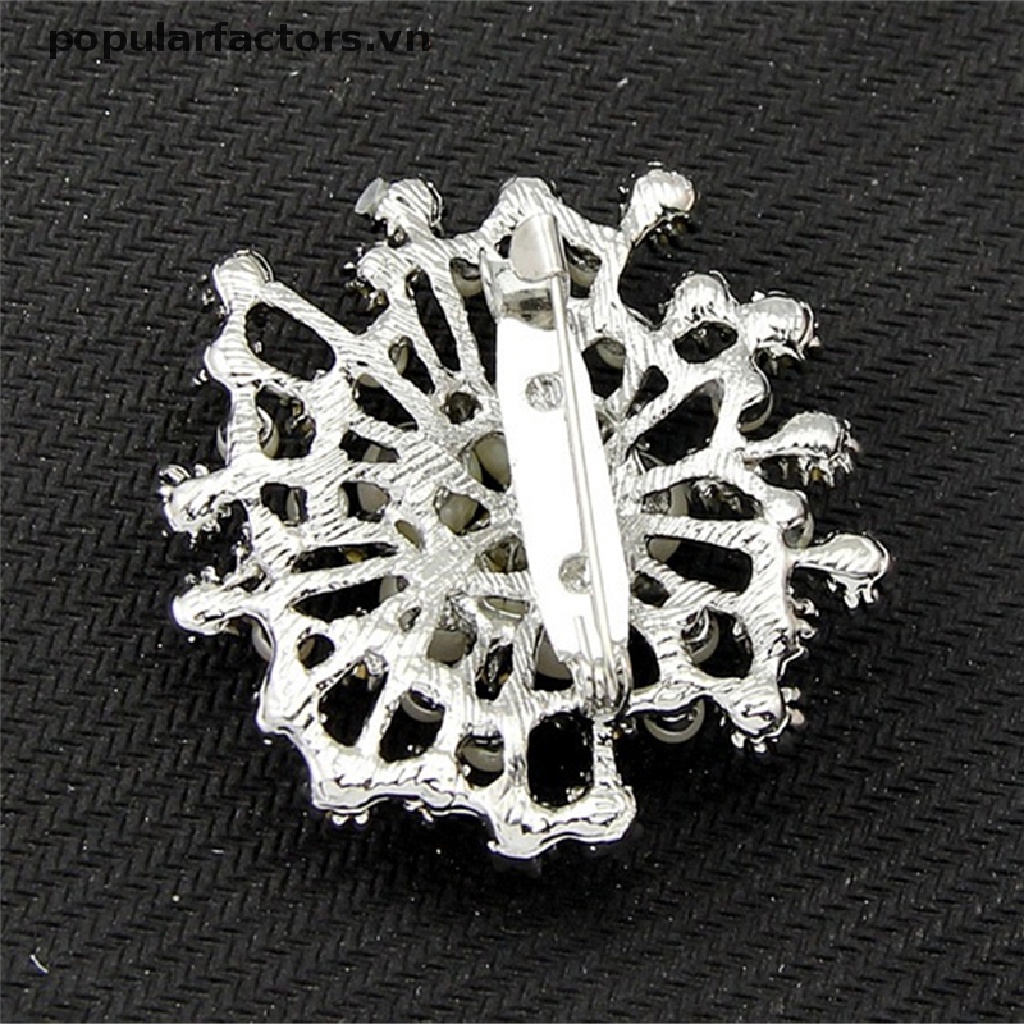 Ghim Cài Áo Hình Bông Hoa Đính Ngọc Trai Nhân Tạo Phong Cách Vintage Thời Trang