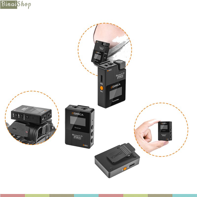 Comica BoomX-D Pro D2 - Micro Không Dây 2.4G, Bộ Nhớ Trong 8GB, Phạm Vi 100m Cho Máy Ảnh, Điện Thoại, Laptop