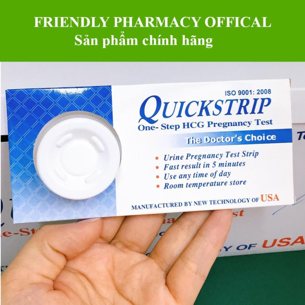 (Che tên hàng) Que thử thai Quickstrip cho kết quả nhanh, chính xác