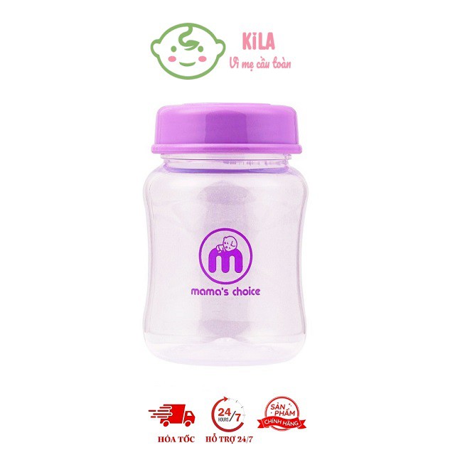 Bình trữ sữa cổ rộng Mama’s Choice, dùng được với máy hút sữa Spectra, Avent, Rozabi