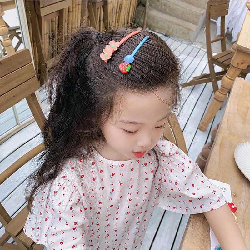 Cài tóc, xước tóc cho Mẹ và Bé nhiều màu gắn sticker ngẫu nhiên phong cách Hàn quốc