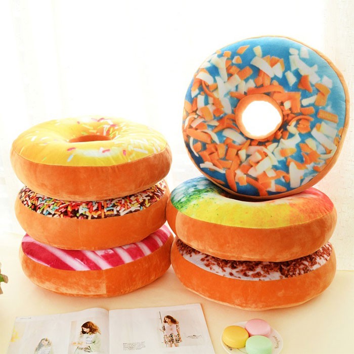 Hoạt Hình 1 Gối Hình Bánh Donut Trang Trí Phòng Ngủ