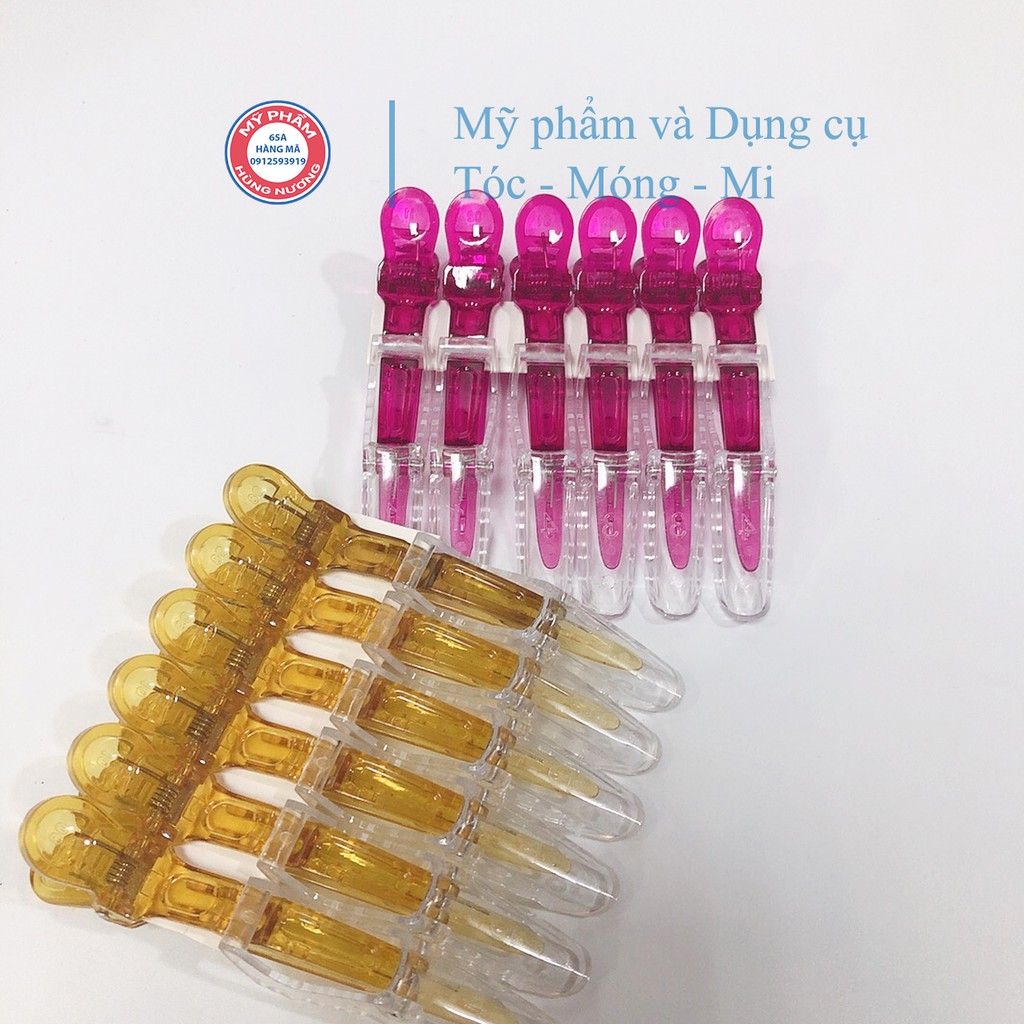 Kẹp vịt cá sấu nhựa trong vỉ 6 chiếc