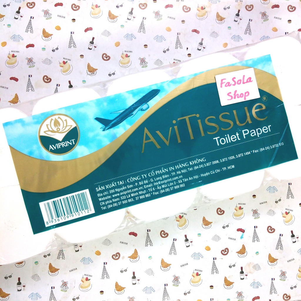 Giấy vệ sinh AVIPRINT 10 cuộn 3 lớp không lõi dai không bở nguyên sinh đặc bathrom tissue toilet paper
