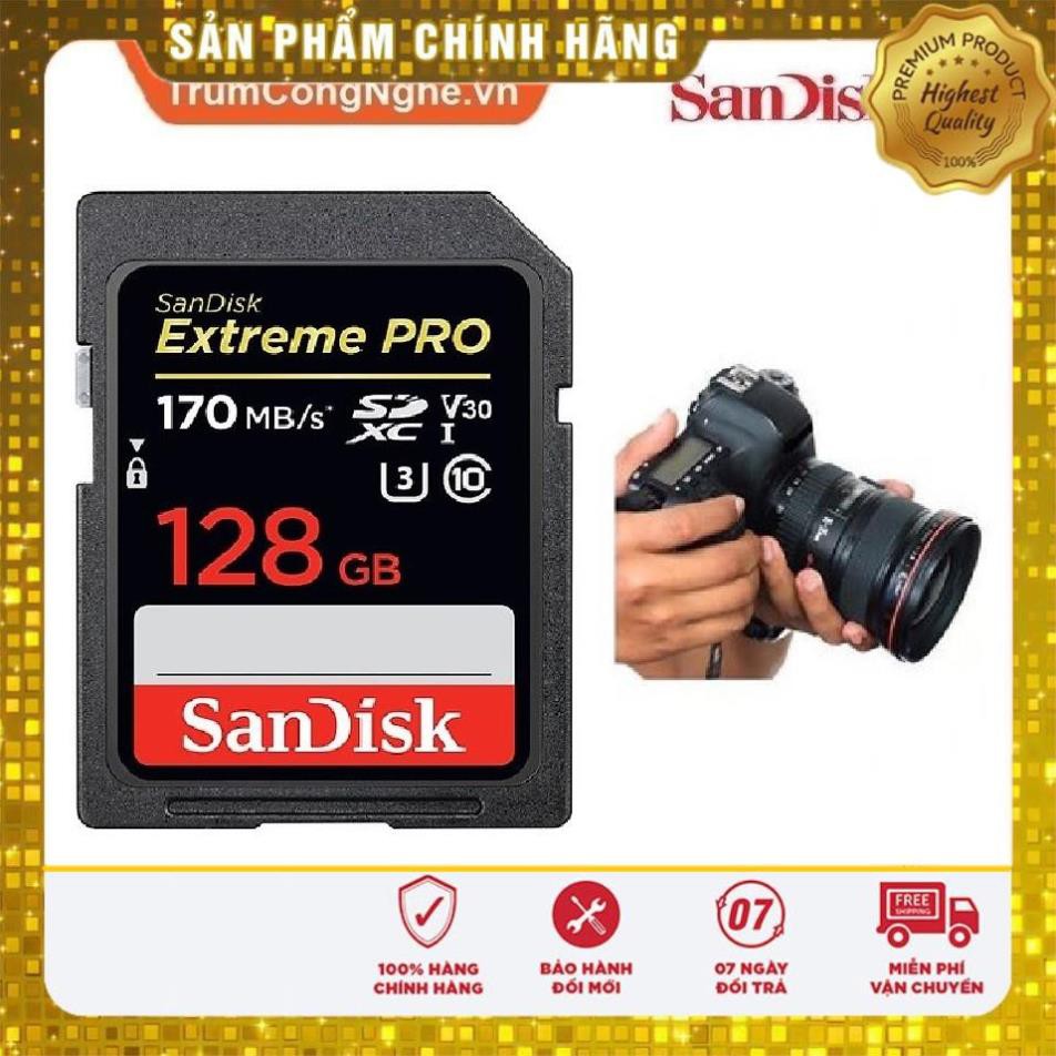 Thẻ Nhớ Máy Ảnh SDXC SanDisk Extreme Pro U3 V30 128GB 170Mb/s - Tốc độ siêu cao | BigBuy360 - bigbuy360.vn